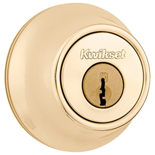 Kwikset Security 600 Deadbolt Series Einzylinder-Riegel aus poliertem Messing