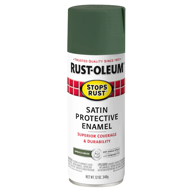 Pintura en aerosol Rust-Oleum Stops Rust Satin Spruce Green (PESO NETO 12 oz)