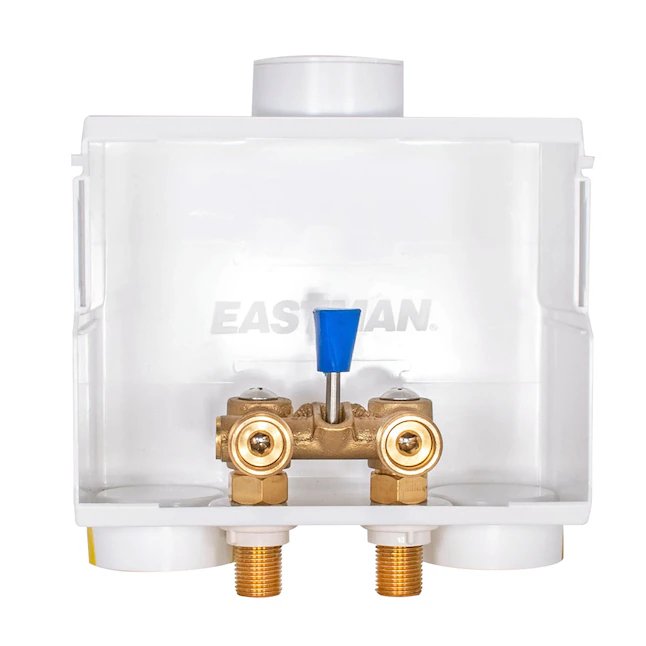 Eastman 1-Lever Dual Drain Washing Machine Outlet Box – 1/2 in. Sweat