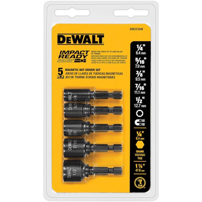 Broca de impacto para atornillar tuercas DeWalt (5 piezas)