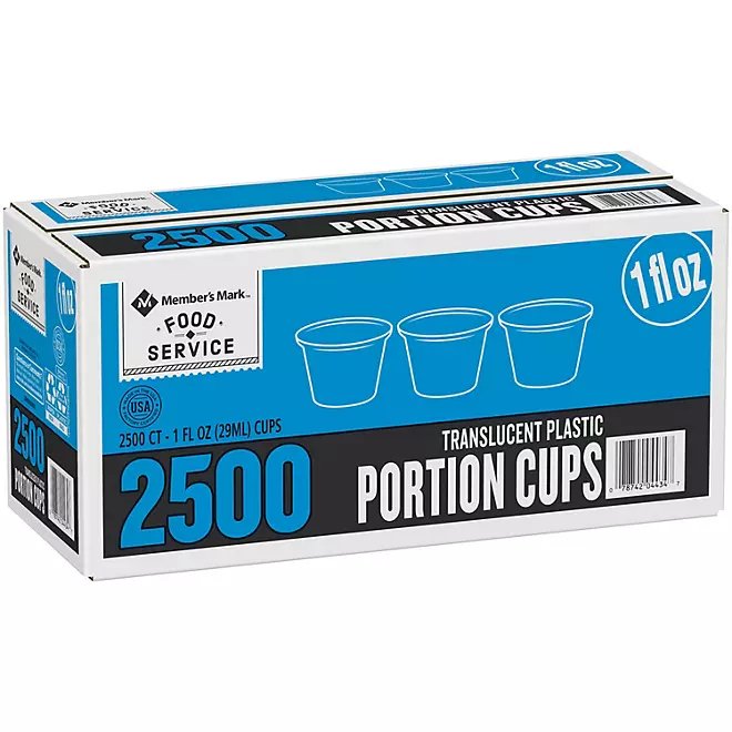 Member's Mark Translucent Plastic Portion Cups (1 fl. oz., 2,500 ct.)