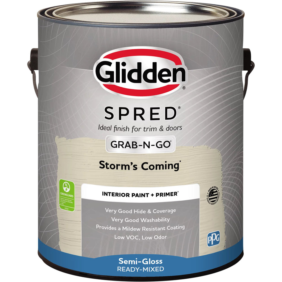 Pintura interior Glidden Spred Grab-N-Go, semibrillante (Storm's Coming, 1 galón) 