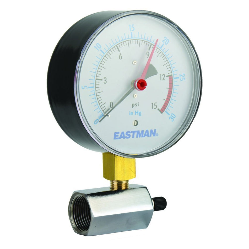 Eastman Gas Test Gauge Assembly – 4″ Face 15 LB