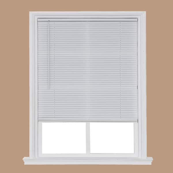 1" White Cordless Aluminum Mini Blinds (35" x 48")