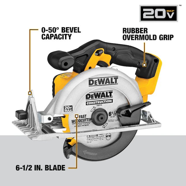 DeWalt 20-volt Max 6-1/2-in Cordless Circular Saw (Tool Only)