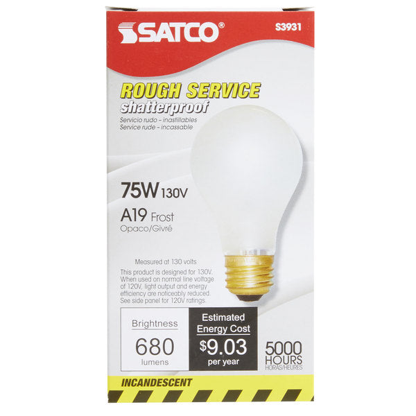 Satco 75Watt A19 Frost Bulb