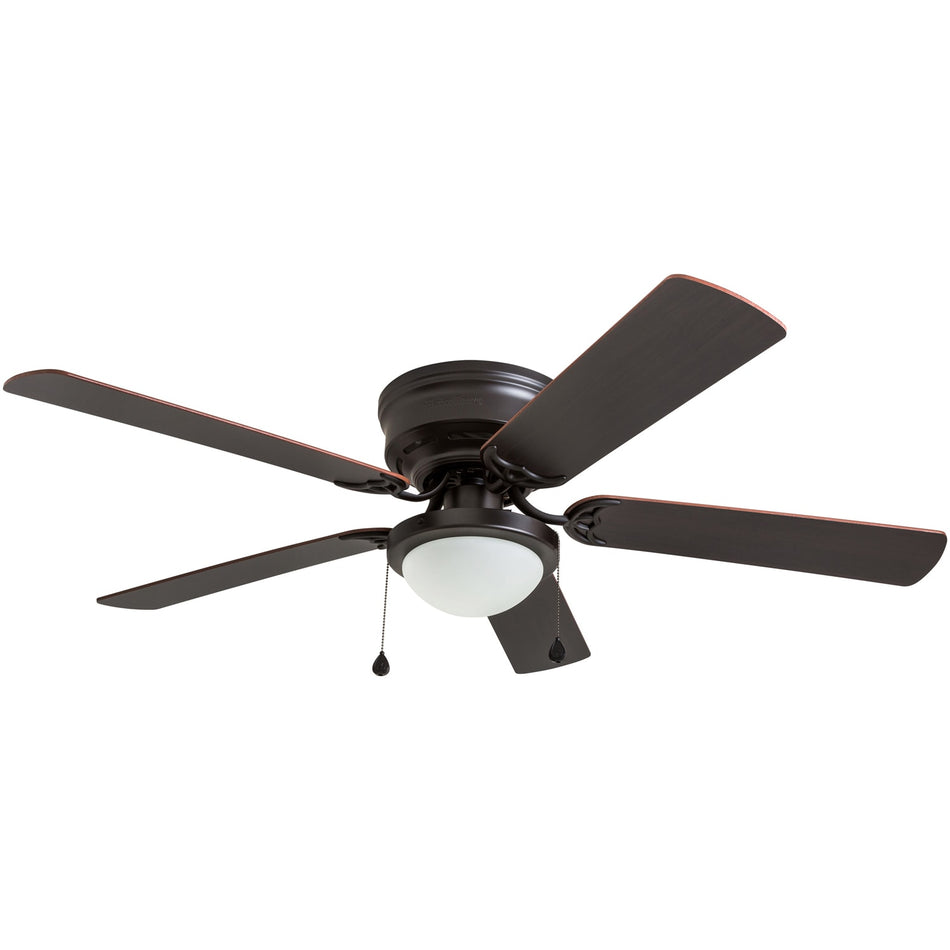 Harbor Breeze Armitage 52-in Bronze LED Indoor Flush Mount Ceiling Fan with Light (5-Blade)