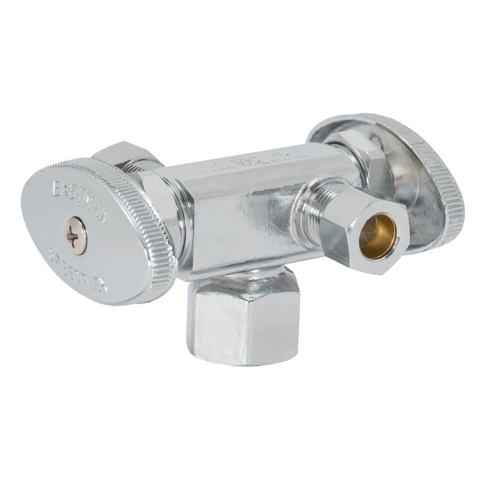 Eastman 3-Way Shut-Off Valve 1/2 in. FIP x 3/8 in. Comp x 3/8 in. Comp – 2-Handle