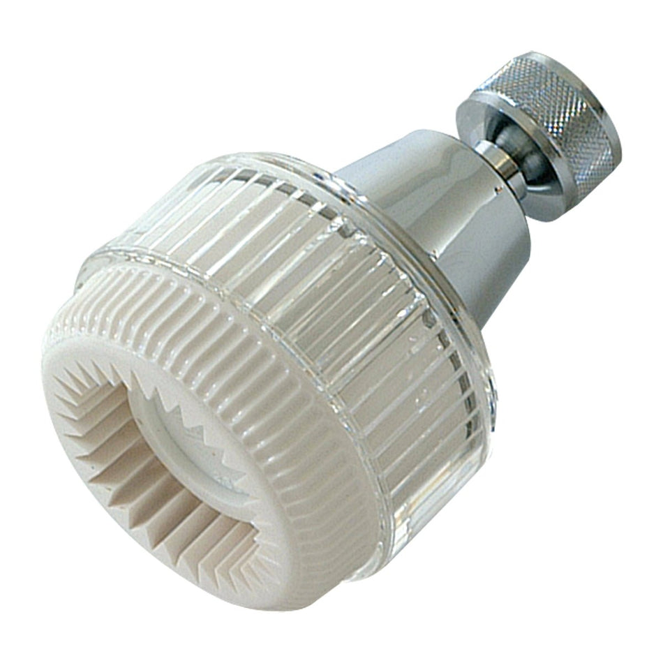 EZ-FLO  Clear Acrylic Shower Head - Metal Ball Joint