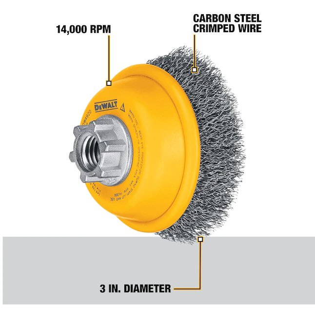 Amoladora angular engarzada gruesa DeWalt de 3 pulgadas