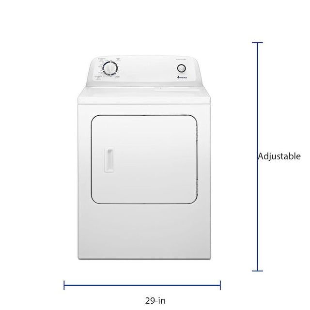 Secadora eléctrica Amana de 6.5 pies cúbicos (blanca)
