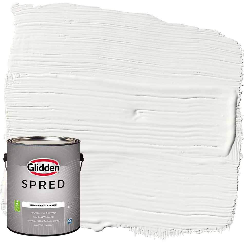 Glidden Spred Grab-N-Go Pintura interior e imprimación mate (blanco, 1 galón) 