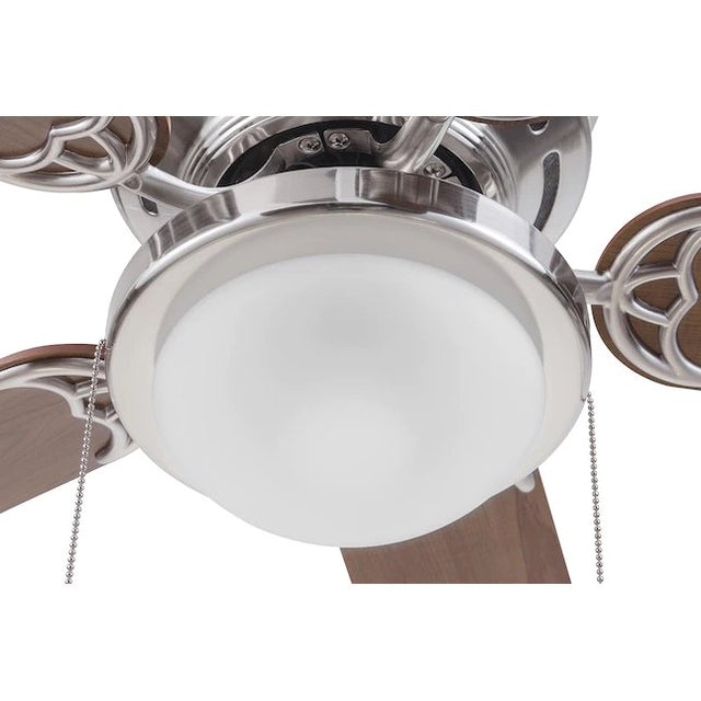 Harbor Breeze Armitage 52-in Brushed Nickel LED Indoor Flush Mount Ceiling Fan with Light (5-Blade)