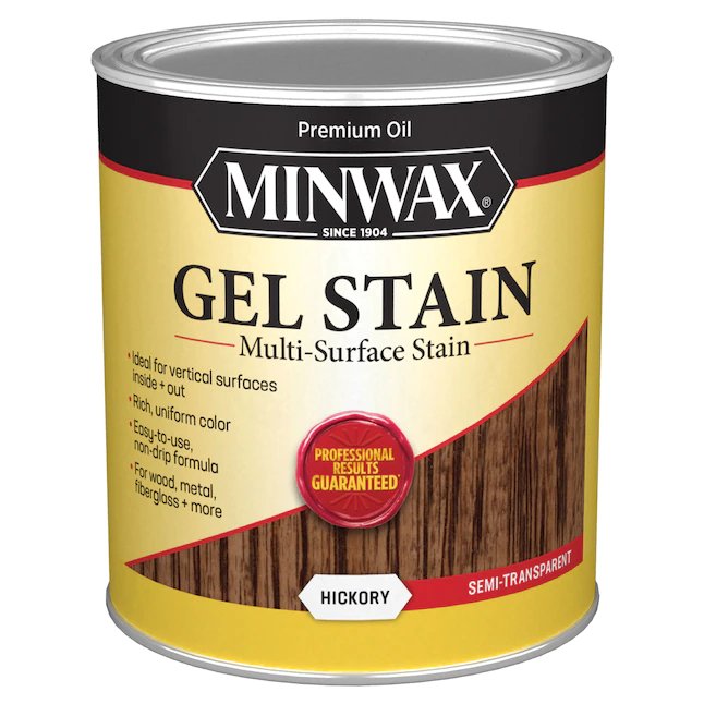 Minwax Gel Stain Oil-Based Hickory Semi-Transparent Interior Stain (1 cuarto de galón)