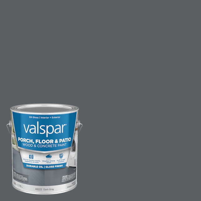 Valspar Dark Gray Gloss Exterior Porch and Floor Paint (1-Gallon)