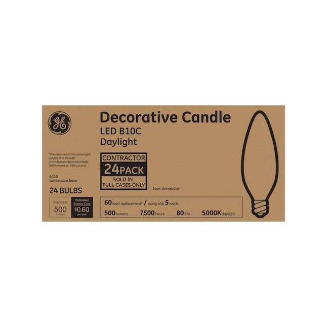 GE® LED Decorative Candle B10C Daylight Bulbs (24-Pack)