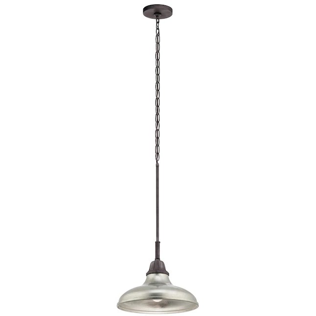 Kichler Jetty Weathered Zinc Rustic Bell Pendant Light