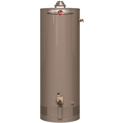 Rheem 75 Gal. Professioneller, hoch belastbarer, 75,1 K BTU großer Classic Plus-Erdgas-Warmwasserbereiter für Privathaushalte, seitliches Überdruckventil