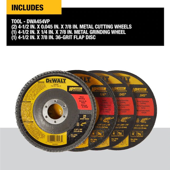 DeWalt  4-Pack Zirconia 4.5-in-Grit Grinding Wheel