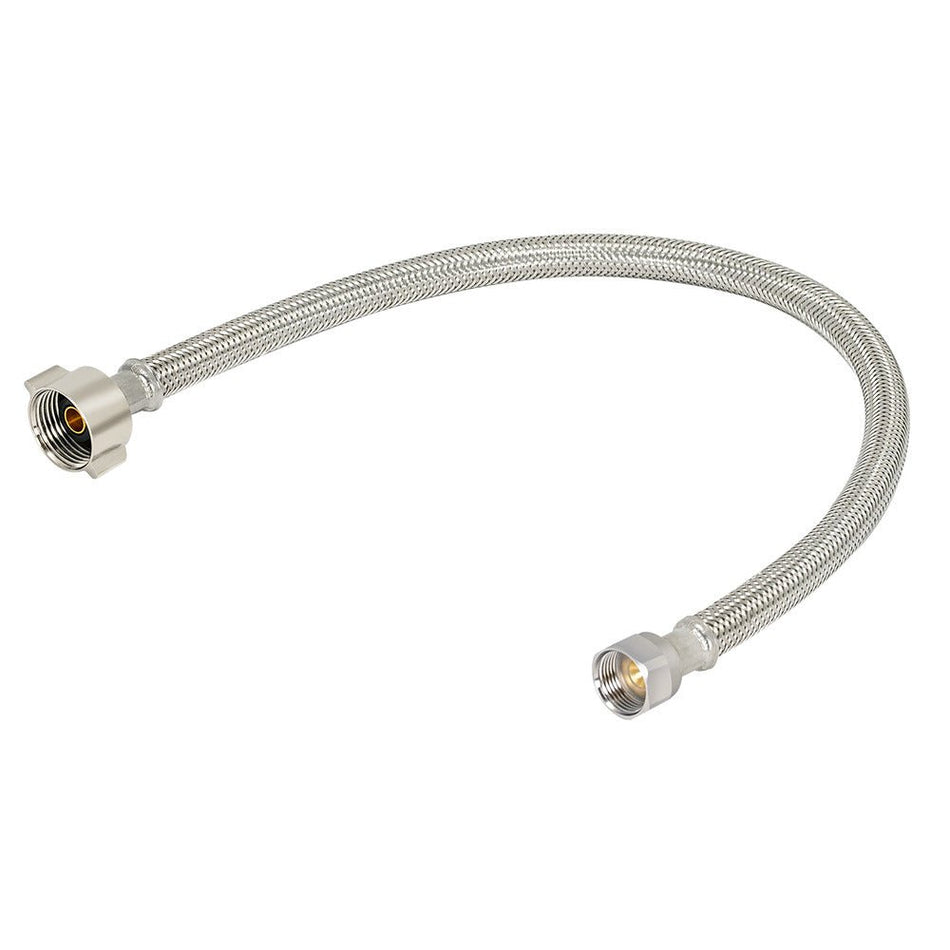 Eastman 20 in. Braided Toilet Connector – 1/2 in. Flare x 7/8 in. BC