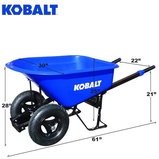 Kobalt 7-cu ft High-density Poly Wheelbarrow