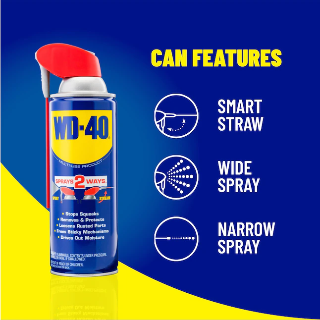 Lubricante multiusos WD-40 Original WD-40, fórmula original, 8 oz, en aerosol con pajita inteligente