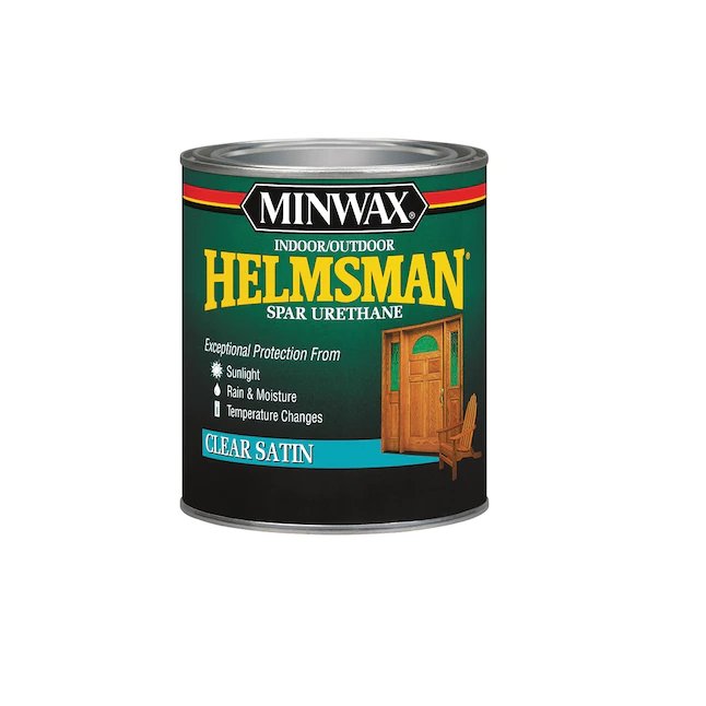 Barniz a base de aceite satinado transparente Minwax Helmsman (1 cuarto de galón)