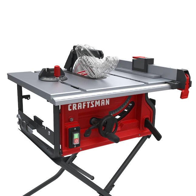 CRAFTSMAN 10-Zoll-Tischkreissäge mit 15 Ampere und klappbarem Ständer