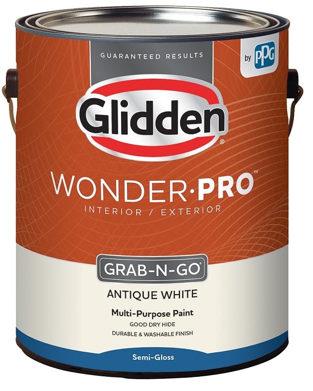 Glidden Wonder Pro Grab-N-Go Innen/Außen, seidenmatt (Antikweiß, 1 Gallone)