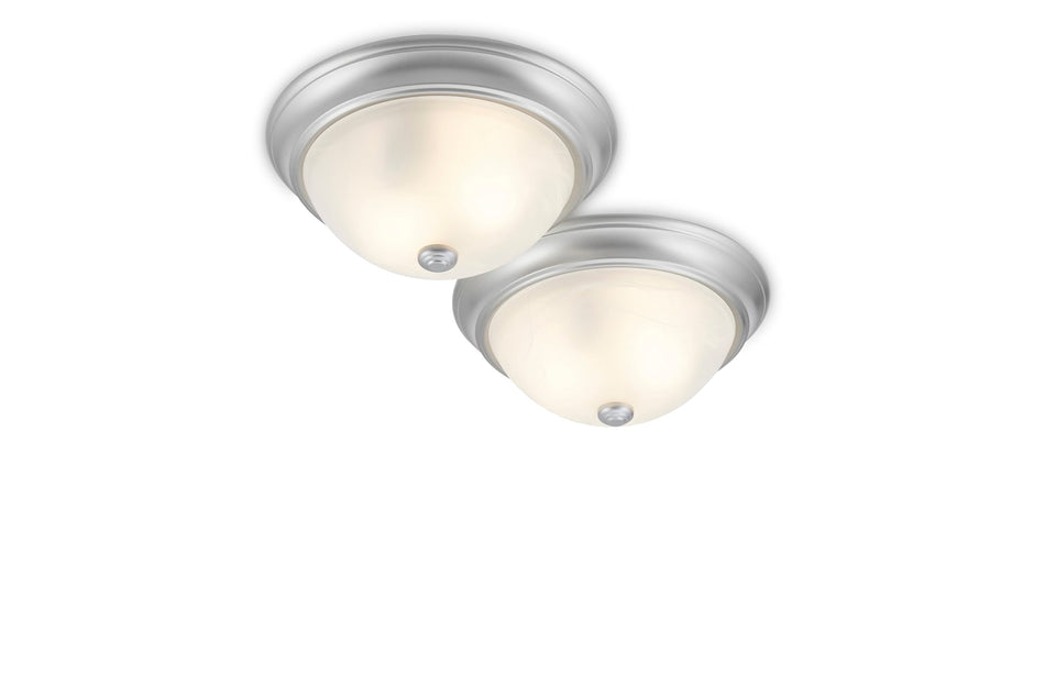 Project Source 2-Pack 2-Light 13-in Satin Nickel Flush Mount Dome Light