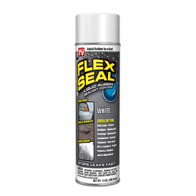 Flex Seal Revestimiento de goma impermeable en aerosol blanco de 14 onzas líquidas