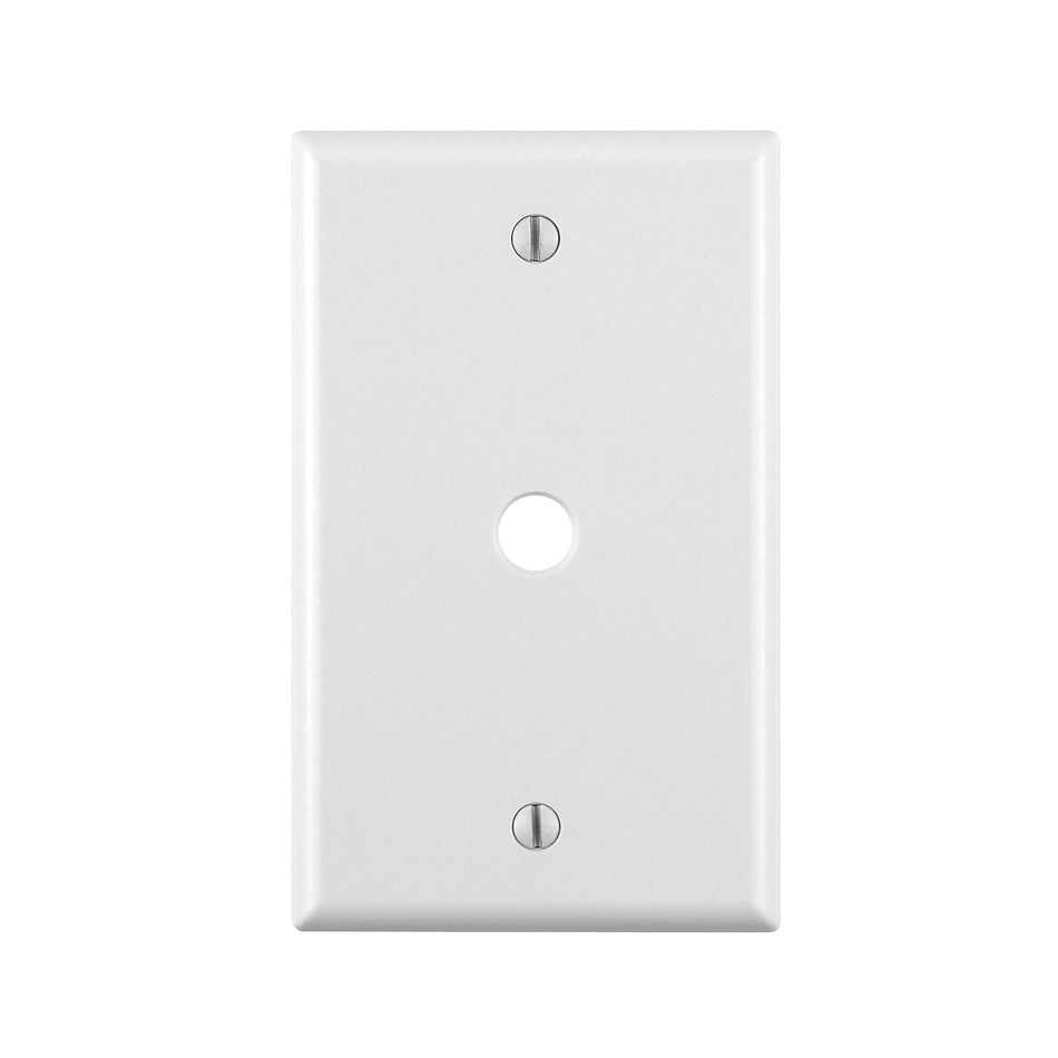 Leviton 001-88013 Single Gang White Phone Jack Wallplate