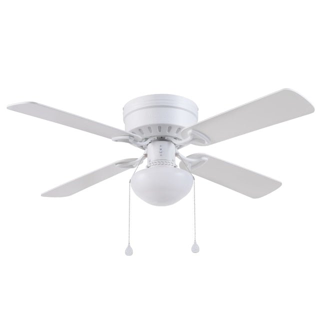 Harbor Breeze Armitage 42-in White LED Indoor Flush Mount Ceiling Fan with Light (4-Blade)