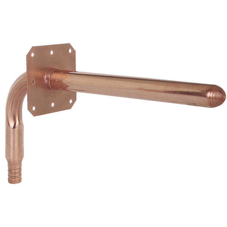 Eastman 6 in. x 1/2 in. Copper PEX Barb Stub-Out 90-Degree Elbow with Flange