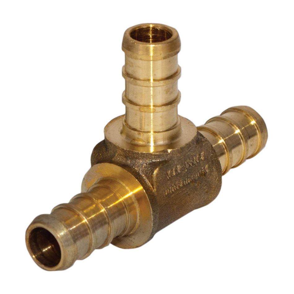 Eastman Brass Crimp PEX Tee – 1 in. PEX x 3/4 in. PEX x 1 in. PEX