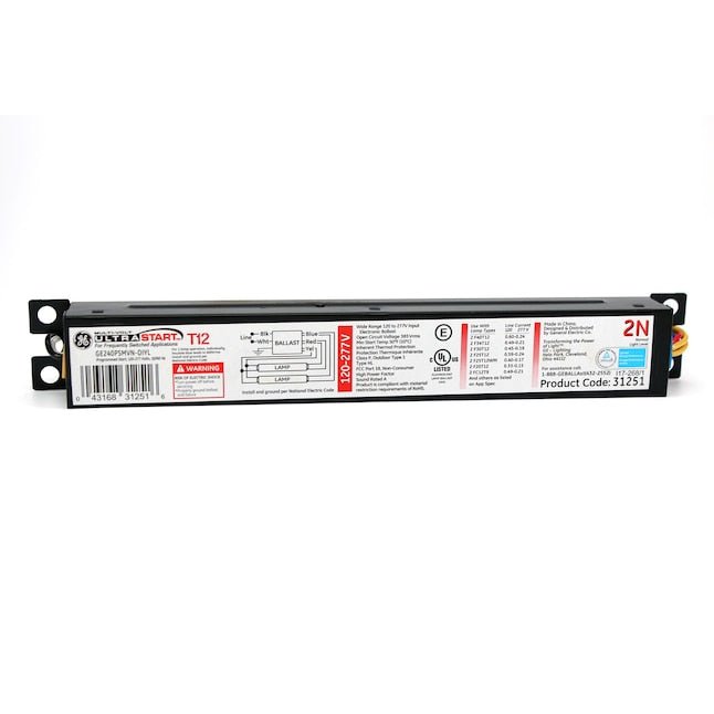 GE T12 2-Bulb Commercial Fluorescent Light Ballast