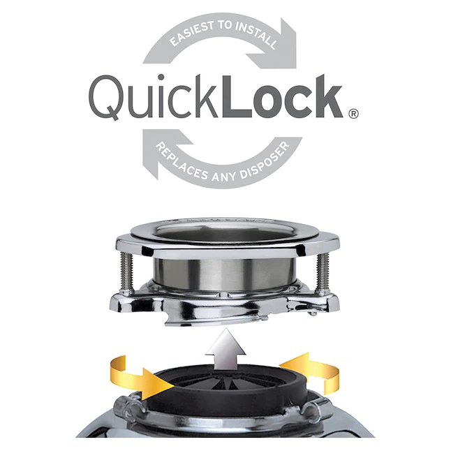 InSinkErator Quick Lock Mount 5-Zoll-Müllentsorgungs-Set aus Edelstahl