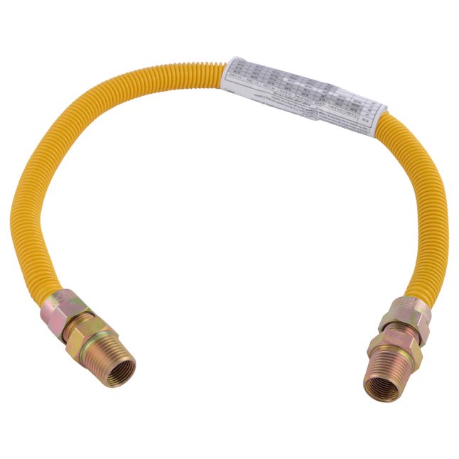 Eastman 1/2″ OD Yellow Epoxy Coated Stainless Steel Gas Connector (24" Length)