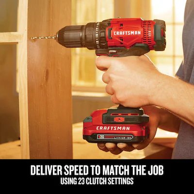 Craftsman V20 20-volt Max 1/2-in Cordless Drill(1 Li-ion Battery Included and Charger Included)