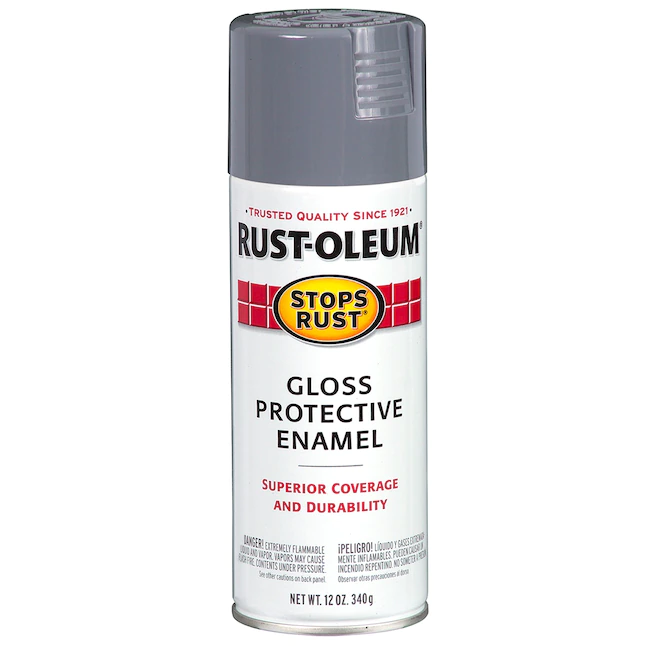 Rust-Oleum stoppt Rost, glänzende, rauchgraue Sprühfarbe (NETTOGEWICHT, 12 oz)