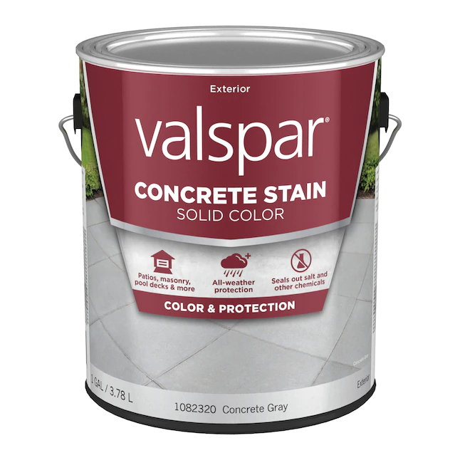 Valspar Concrete Grey Solid Concrete Stain y Sellador listo para usar (1 galón)