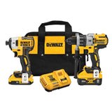 DeWalt Power Detect XR POWER DETECT 2-Werkzeug-20-Volt-Max-Brushless-Elektrowerkzeug-Kombi-Kit mit Softcase (2 Akkus und Ladegerät im Lieferumfang enthalten)