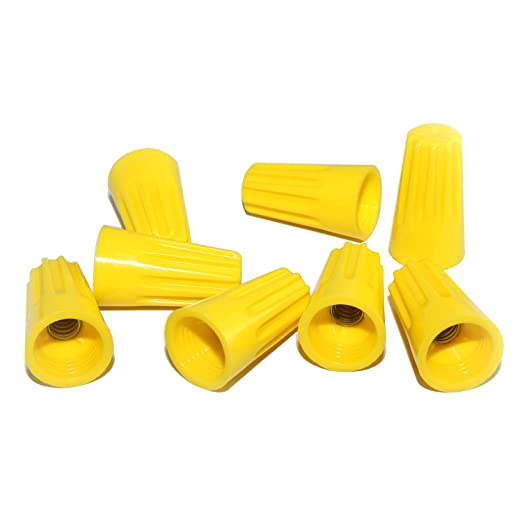 Plastic Wire Tie 12-18 Gauge Yellow Nut (100-Pack)