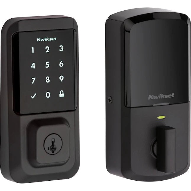 Kwikset Halo negro mate Wi-Fi compatibilidad cilindro único Smartkey cerrojo electrónico teclado iluminado pantalla táctil Smart Lock