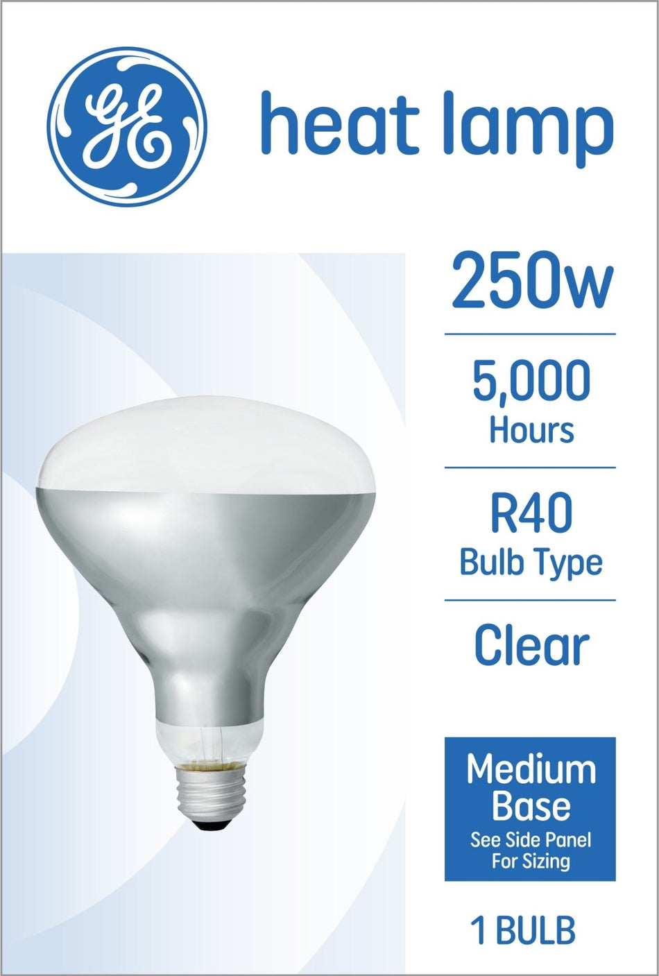 GE 250-Watt-dimmbare R40-Wärmelampen-Glühlampe 