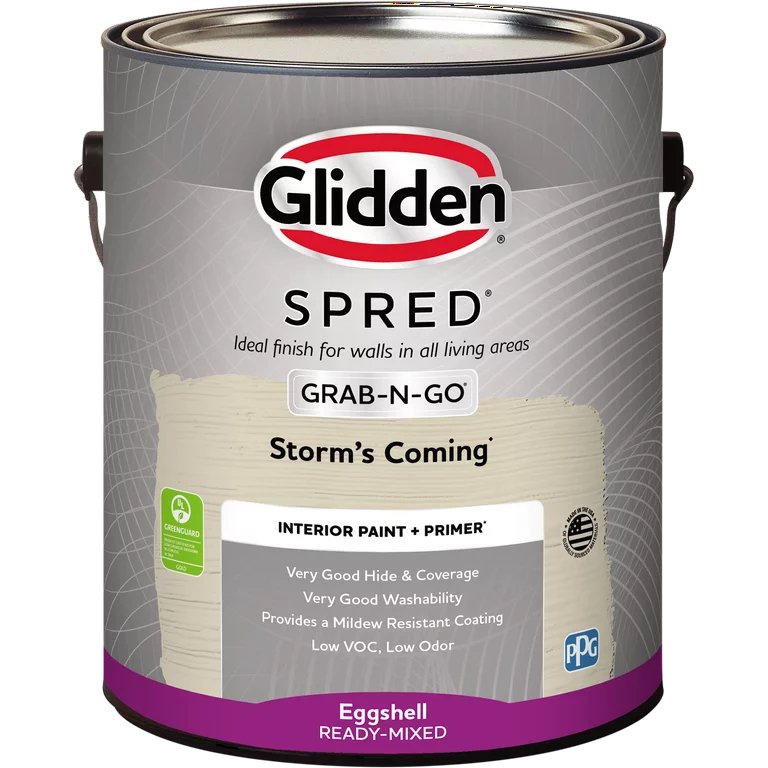 Pintura para pared interior Glidden Spred Grab-N-Go, Storm's Coming, (cáscara de huevo, 1 galón) 