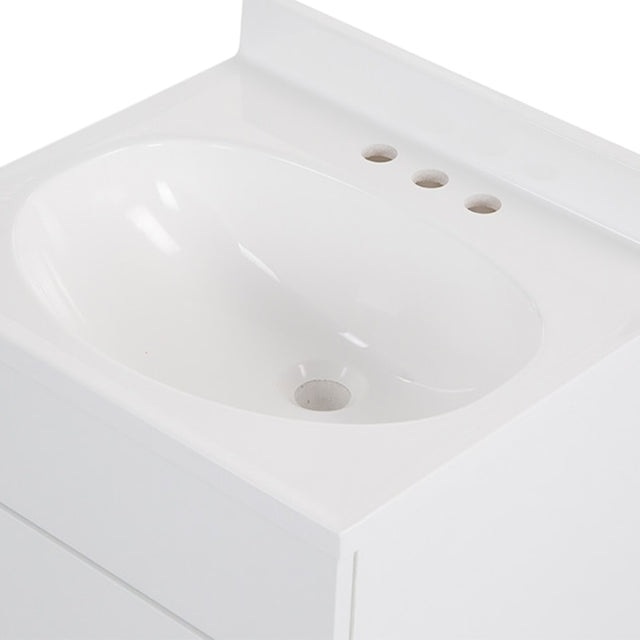 Project Source 18-in White Single Sink Bathroom Vanity with White Cultured Marble Top