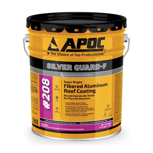 APOC Silver Guard-F 4.75-Gallon Aluminum Reflective Roof Coating (Warranty)