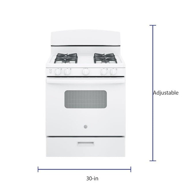 GE  30" 4-Burners 4.8-cu ft Gas Range (White)