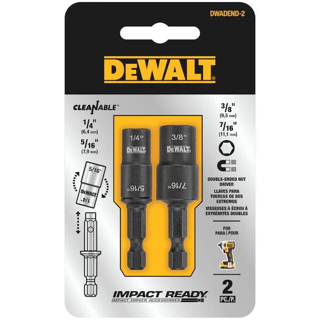 Juego de puntas de destornillador de impacto para atornillar tuercas DeWalt Impact Ready (2 piezas)